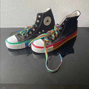 Converse Black and Red High-Top Sneakers